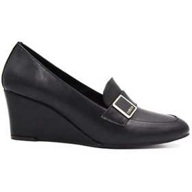 Resim Beyaz London Dolgu Topuklu Günlük Kadın Ayakkabı Siyah Siyah 