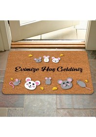 Resim Dijital Baskılı Kapı Önü Paspas Hoşgeldiniz Çok Amaçlı Iç Ve Dış Kapı Paspası Beyaz 