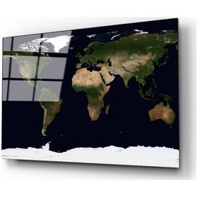 Resim Miyrem Glasses Collection -a1^ Dünya Haritası 93 Cam Tablo 