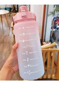 Resim Günlük Motivasyon Su Matarası 2 Litre Çok Renkli 