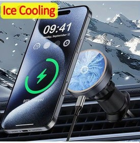 Resim Willowhaven Siyah Manyetik Araç Şarj Standı Hızlı Kablosuz Şarj Rgb Aydınlatma İphone Uyumlu 16 15 14 13 12 Pro Max 