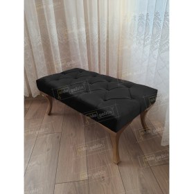 Resim AldaGelsin Gold Ayak Puf Ayak Ucu Kapitoneli Kapı Önü Antre Bench 110*45 