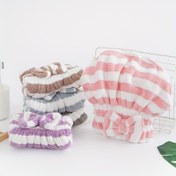 Resim 1 adet Kadınlar için Hızlı Kuruyan Saç Havlu Sarma, Islak Saçlar için Mikrofiber Emici Saç Turbanı, Kıvırcık Uzun Kalın Saçlar için Saç Kurutma Havlu Sarma 