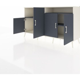 Resim Hyperion Konsol 5 Raflı 4 Kapaklı 176x44x99 Aytaşı-antrasit Aytaşı-antrasit 