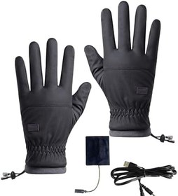 Resim Elektrikli Isıtmalı Eldivenler | Bisiklet için Sıcak Kış USB Isıtmalı Eldiven - Kaydırmaz Elektrikli Dokunmatik Ekran Uyumlu Kış Sporları Kayak Snowboard 