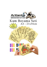 Resim Kum Boyama Seti 50 Adet 20x30 Cm A4 Boyutunda Büyük Boy Kaliteli Kum Boyama Çalışması Tuz Boyama Etkinlik 