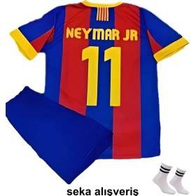 Resim Barcelona 2011 Sezon Şampiyonlar Ligi Neymar Jr Retro Bordo Çocuk Forması 4lü Set Çorap+Biliklik Hediye 