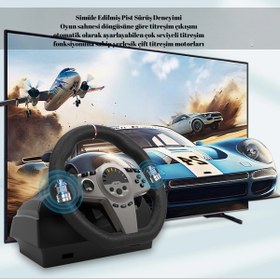 Resim YUES V270 Direksiyon Seti 270° Vitesli Oyun Direksiyonu, PS4 PS3 Xbox X|S/One • Switch • PC Uyumlu 