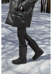 Resim Gönderi R Siyah Fermuarlı Kauçuk Taban Comfort Kar Botu Siyah 