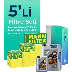 Resim Mann Mercedes B180 Dizel Filtre Bakım Seti Liqui Moly Motor Yağlı (2018-2022) 5 Li - 