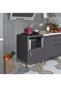 Resim Kenzlife ocak dolabı doğangün gri 85*60*56 hazır mutfak ankastre gömme ocak için arkalıksız 