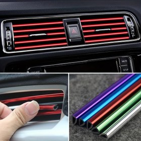 Resim 10 adet 20cm Araba Klima Çıkışı için Uygun, Dekoratif U Şekilli Kalıp Süsleme Şeritleri, Araba Stil Kapı Kenar Koruyucu 