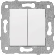 Resim Mena Rise Karre/meridian Beyaz Dual Anahtar Mekanizma ve Düğme/kapak 