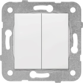 Resim Mena Rise Karre/meridian Beyaz Dual Anahtar Mekanizma ve Düğme/kapak 