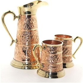 Resim Pirinç 2 Bardaklı Sürahi Seti 