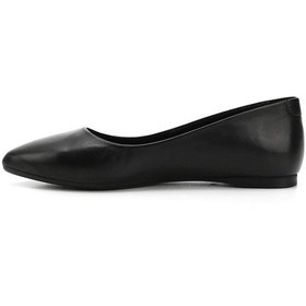 Resim Gönderi R Siyah Sivri Burun Düz Taban Hakiki Deri Babet Siyah 