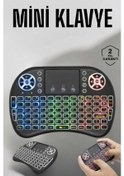 Resim Işıklı Kablosuz Mini Q Klavye Tüm Cihazlara Uyumlu Diğer 