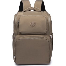Resim Smart Bags Büyük Boy Su Geçirmez Çok Cepli Anne ve Bebek Bakım Sırt Çantası Açık Kahve 