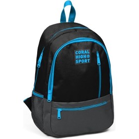 Resim Coral High Sport Siyah Gri Üç Bölmeli Sırt Çantası 23458 