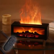 Resim Flame Aromaterapi Makinesi, Uzaktan Kumandalı 3D Flame Çamaşır Aromaterapi Makinesi, USB Güçlü, Zamanlayıcı, Su Yetersizliği Koruması, Gece Lambası ve 10-20 Alan İçin Aromaterapi 