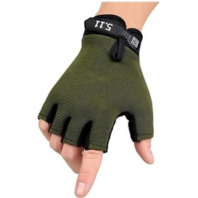 Resim Single Sword Çocuk Yarım Parmak Spor Ve Bisiklet Eldiveni Haki,sc-111 L 