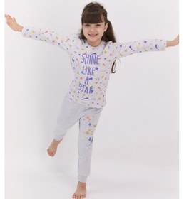 Resim Rolypoly 2595 Shine Like A Star Karmelanj Kız Çocuk Pijama Takımı Gri 