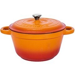 Resim Lava New Heritage Serisi 24 CM Döküm Döküm Demir Kapak Yuvarlak Turuncu Tencere LV Y TC3 24 YK3 O 