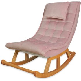 Resim Asedia Miskin Naturel Pembe Ahşap Ahşap Sallanan Sandalye Dinlenme Koltuğu Emzirme Koltuğu Baba Koltuğu Tv,Okuma Koltuğu 