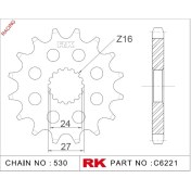 Resim RK Suzuki GSX-R 1000 RK Çelik Ön Dişli Racing C6221-17-2Q (2009-2016) 