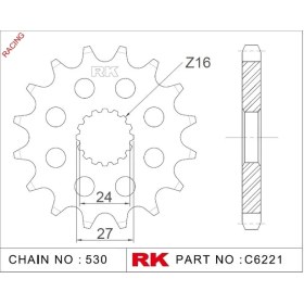 Resim RK Suzuki GSX-R 1000 RK Çelik Ön Dişli Racing C6221-17-2Q (2009-2016) 