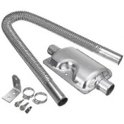 Resim Isıtıcı Dizel Hava Park 600mm Egzoz Borusu 24mm Susturucu Susturucu Seti Kiti 