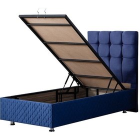 Resim Setaymobilya Baza, Duke Lacivert Tek Kişilik Baza + Başlık, Mdf, Setay 