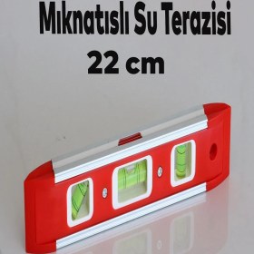 Resim Badem10 Mini Su Terazisi 22 cm Inşaat Duvar Fayans Marangoz Mühendislik Ölçüm Aluminyum Su Terazisi 22 cm Eğim Ölçü Eğik Ölçme 