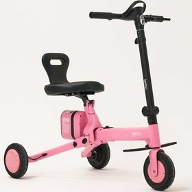 Resim İgofor 3 Tekerlekli Katlanabilir Elektrikli Oturulabilir Scooter Pembe 