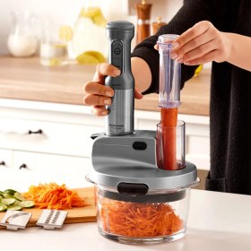 Resim Karaca 6 Bıçaklı Cam Hazneli Mutfak Robotu Uzun Blender Ayaklı 2500W Turbolu Güçlü Motor,çırpma, Dilimleme, Doğrama, Blender, Karıştırma 