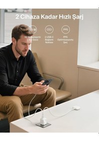 Resim Belkin 2 Bağlantı Noktalı Usb-c Şarj Cihazı 50 W, 2x Usb-c Çift B 