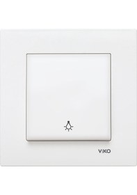 Resim Viko Karre Beyaz Light Yaylı Anahtar Çerçeveli 