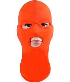 Resim Unisex Tam Kapatan Sürüş Başlığı Nefes Alabilir Elastik Açık Ağızlı Gözleri Gösteren Yüz Maskesi Yetişkin Cosplay Kostümü Turuncu 