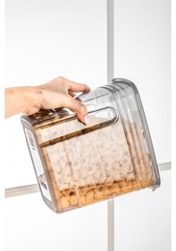 Resim Vienev Etiketli Set Strip Mega Boy Erzak Saklama Kabı 12'li 3.5 L Antrasit Çok Renkli 