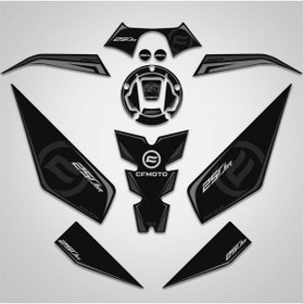 Resim Redline Grafik Cf moto 250sr Full Tank Pad Set Siyah Gri 250 SR 