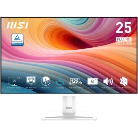 Resim MSI 24.5" PRO MP251W E2 1920x1080(FHD) 16:9 FLAT IPS 120HZ 1MS ADAPTIVE-SYNC BEYAZ MONITOR 