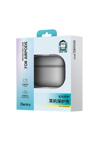 Resim Apple Uyumlu AirPods Pro 3 Kılıf Benks Mist Protective Sert Pürüzsüz Kılıf Siyah Siyah 