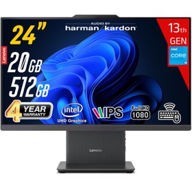 Resim LENOVO ICAIO 24IRH9 Intel Core i5-13420H 20GB 512GB SSD 23.8 FHD IPS FreeDos Siyah All in One Bilgisayar 