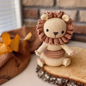 Resim Amigurumi Aslan Deluxe Bebek Seti - Yapboz Aslan 