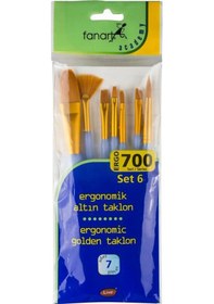Resim Fanart Ergonomik Altın Taklon Fırça Seti 700 Seri 7Li Set 6 