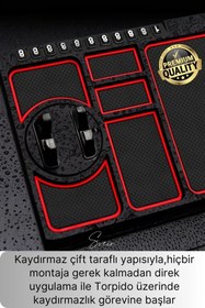 Resim Svein Araç İçi Torpido Kaydırmaz Telefon Tutucu Numaratör Organizer Ped 360 Derece Dönebilen Kaymaz 