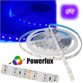 Resim Powerlux 12v Uv Ultravıyole Şerıt Led Smd 2835 Metrede 120 Led Ip65 5mt 