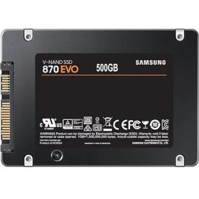 Resim 500 GB 870 Evo Samsung 2.5 Sata3 MZ-77E500BW 560-530 Mb/s Samsung Tr Garantılı 