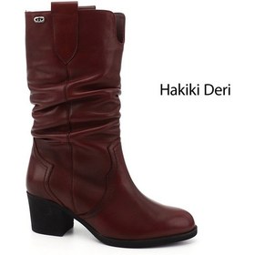 Resim Gönderi(R) Gönderi R Kadın Bordo Antik Kalın Topuklu Körüklü Hakiki Deri Çizme Gkzc13447531 Bordo 