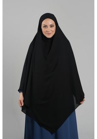 Resim Hürrem Bone Siyah Pratik Hazır Geçmeli Tesettür Eşarp Krep Bağcıklı Sufle Hijab 2313 01 Siyah 